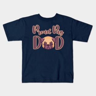 Proud Pug Dad kawaii cute adorable Kids T-Shirt